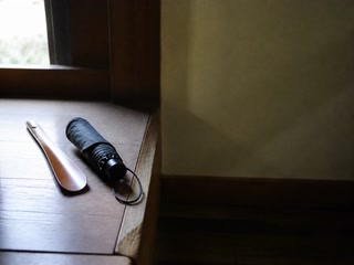 靴べらと小さな折り畳み傘(片付けが一段落した時)
