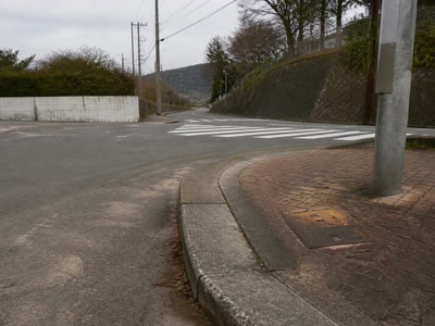 薄曇りの横断歩道（少し足を止めた時）