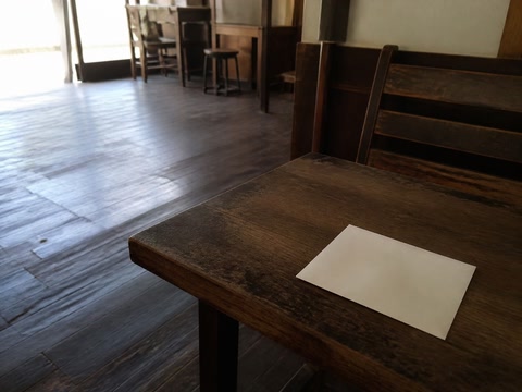 伏せた白い紙(人の流れが切れた時)